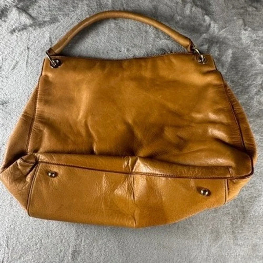 Mark & Graham Hobo Bag Womens Large Camel Tan Leather Slouchy Shoulder Tote